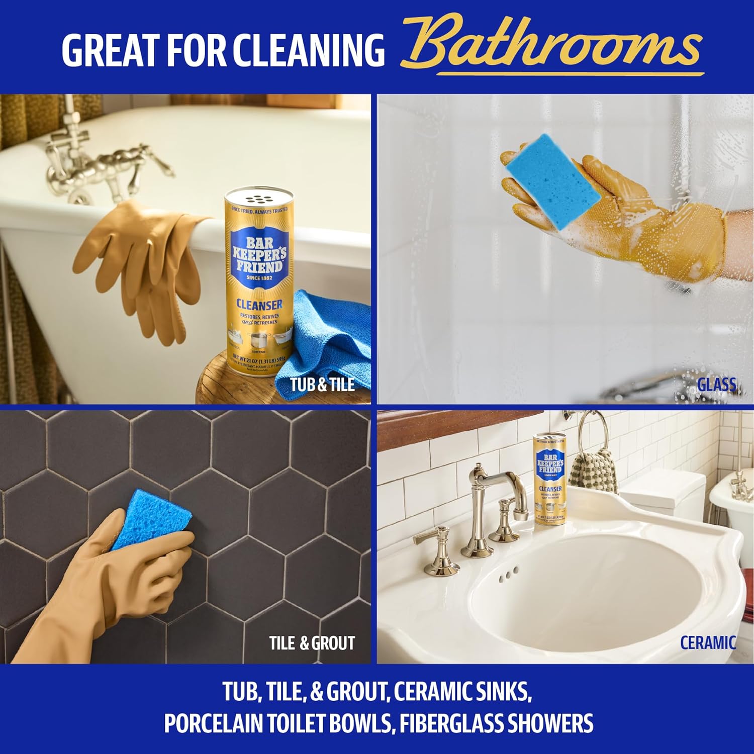 Bar Keepers Friend Powder Cleanser (12 oz, 2-Pack): Multipurpose Cookware Cleaner, Rust Remover & Stain Degreaser