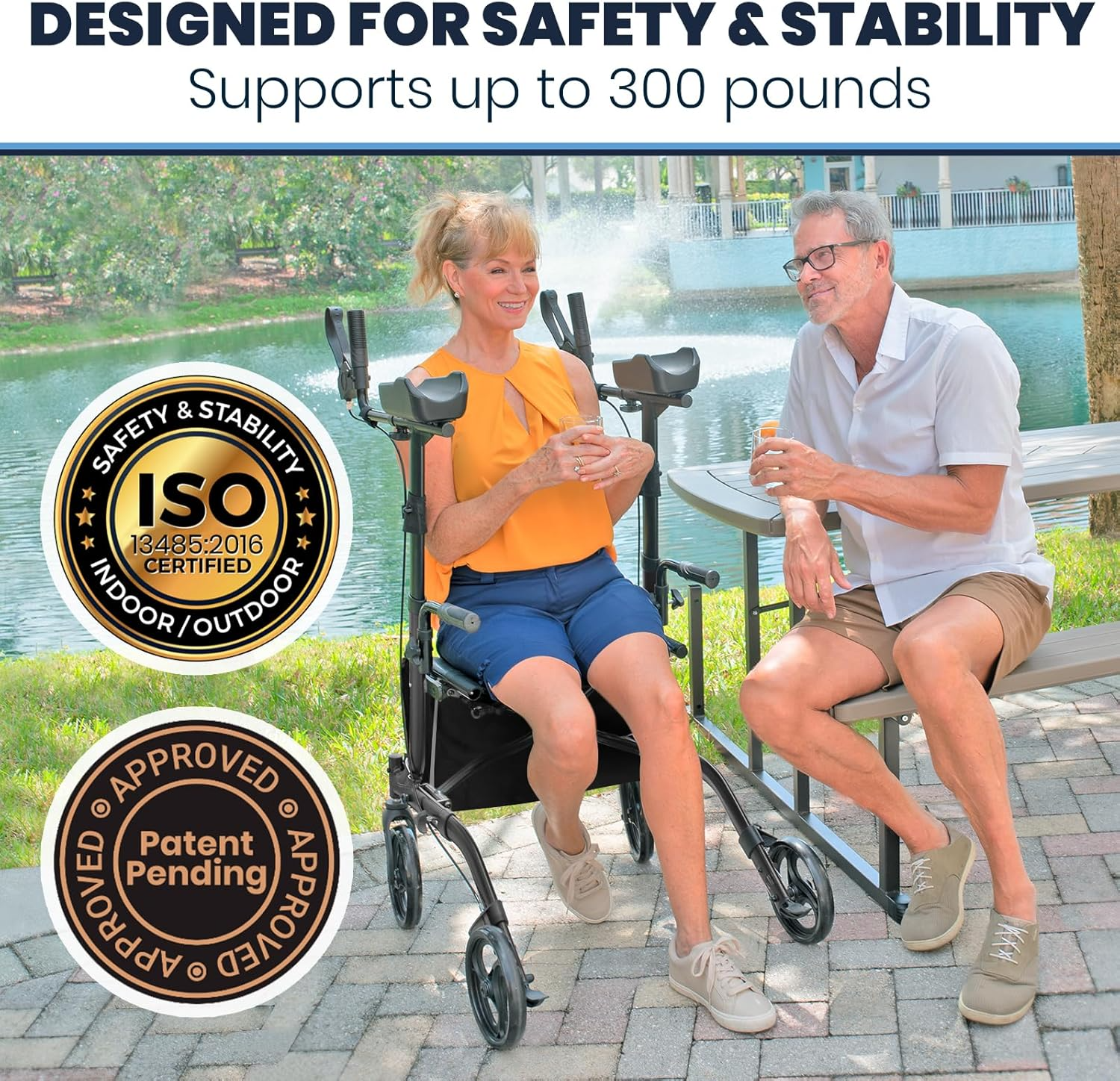 Vive Mobility Upright Walker: The Best Stand-Up Rollator for Seniors (300 lb Capacity)