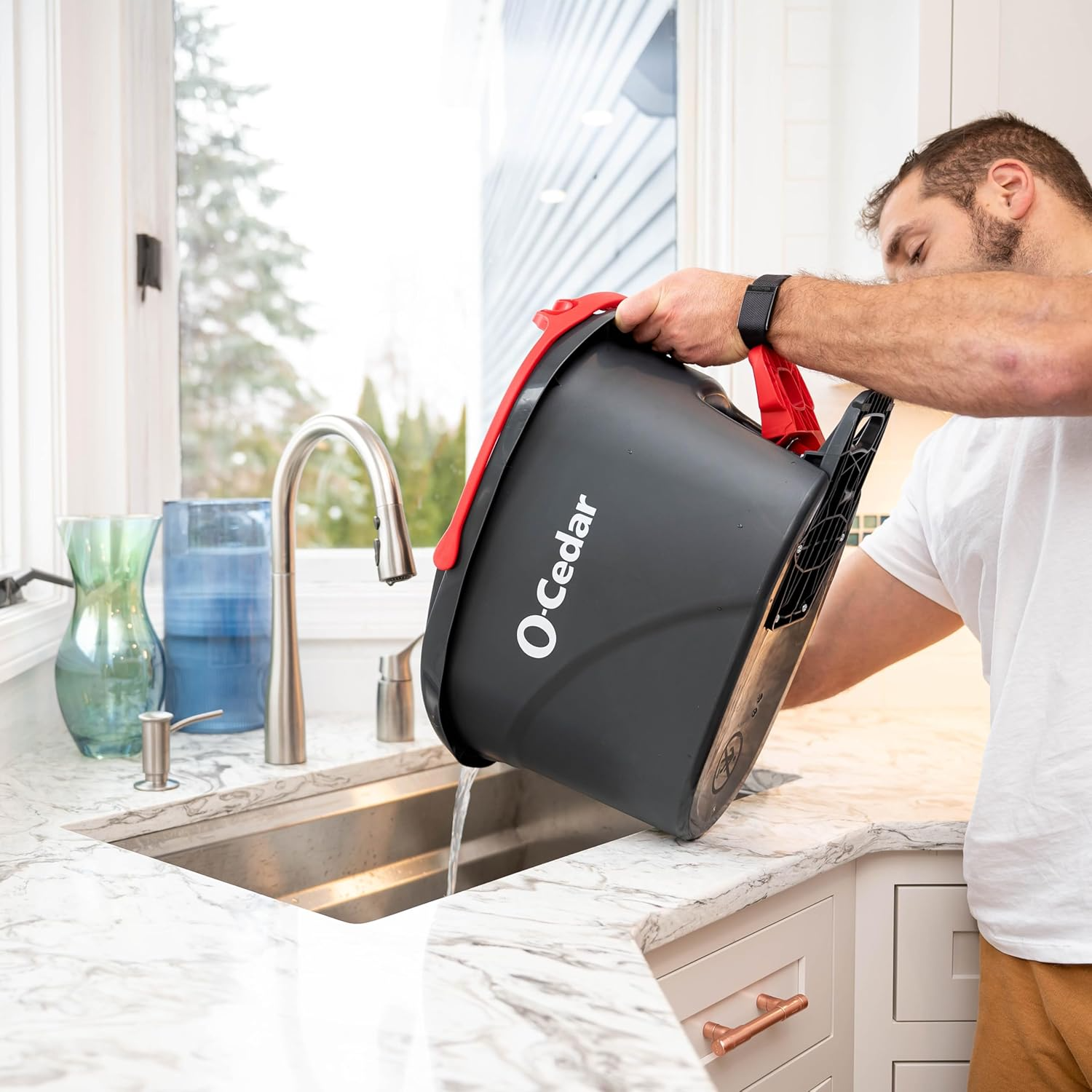 O-Cedar EasyWring Spin Mop & Bucket System: Microfiber Floor Cleaner