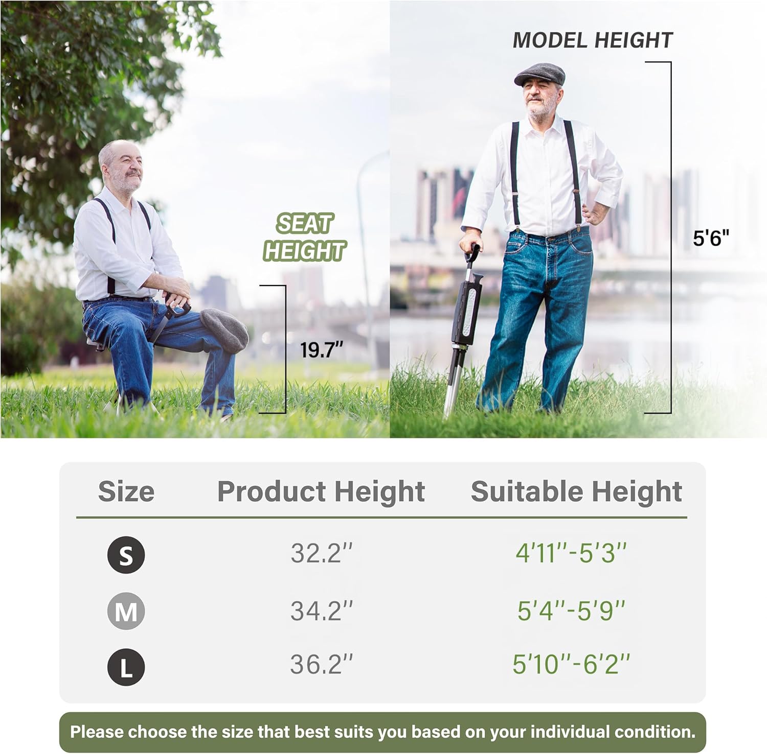 STEP2GOLD Ta-Da Chair Series 2: 2-in-1 Lightweight Hiking Stick & Folding Chair (Red - M Size)