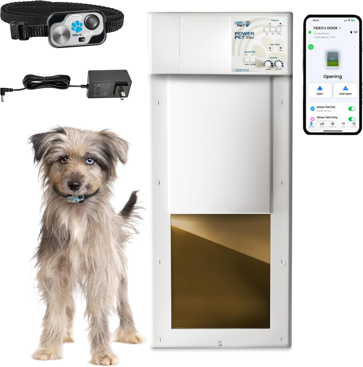 High Tech Pet Power Pet WiFi Automatic Electronic Pet Door: App-Controlled (PX1-WIFI)