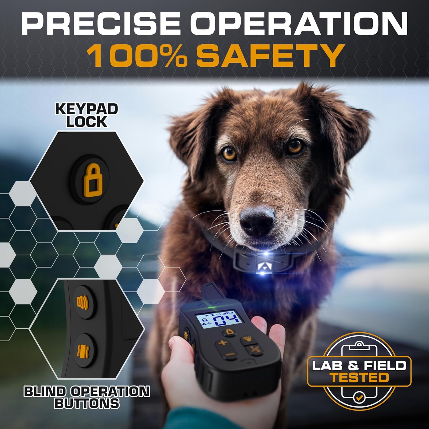 INVIROX Ultra K9 Dog Training Collar: 124 Levels & 3/4 Mile Range (Black)