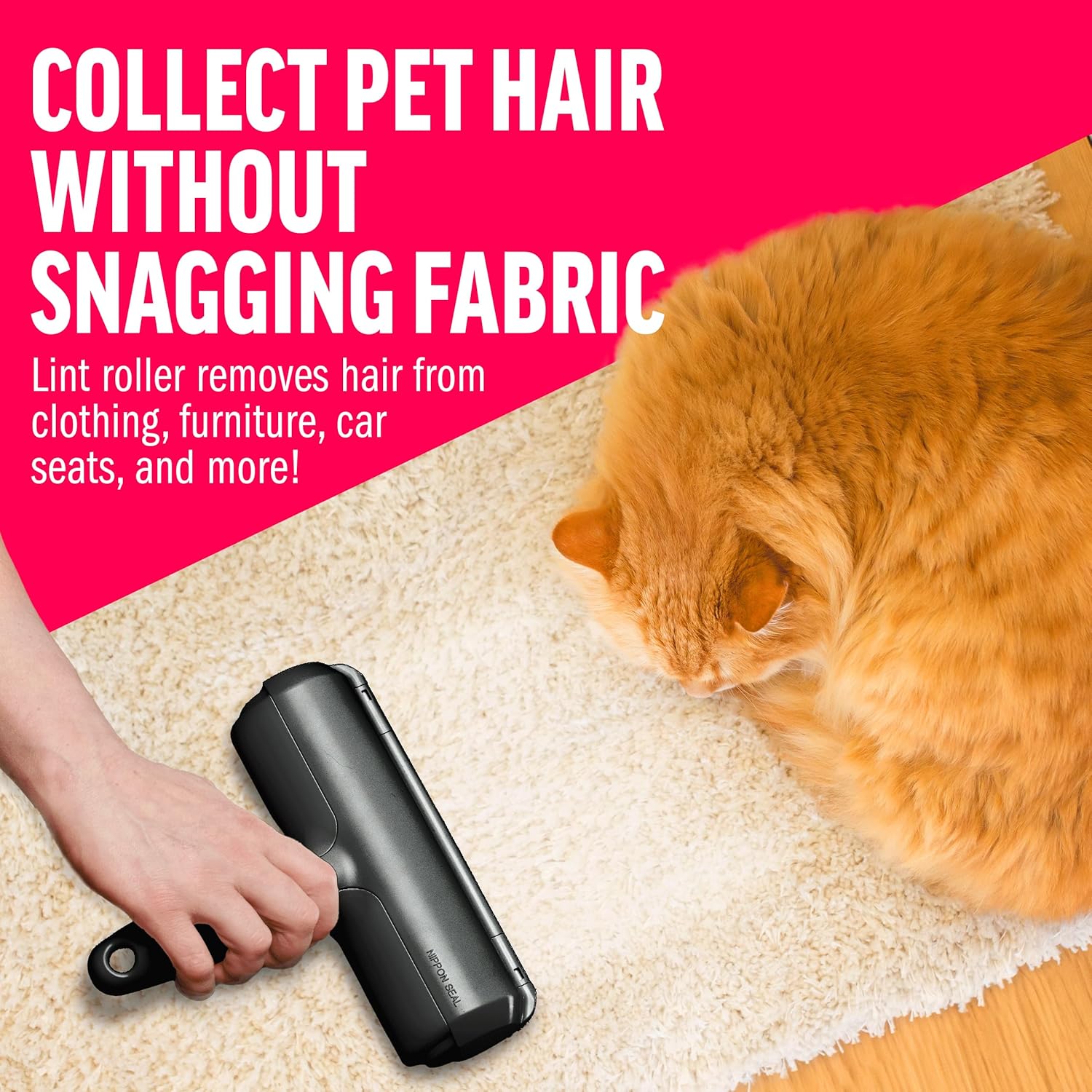 ChomChom Roller Pet Hair Remover: Reusable Lint Roller for Dog & Cat Hair (Black Classic)