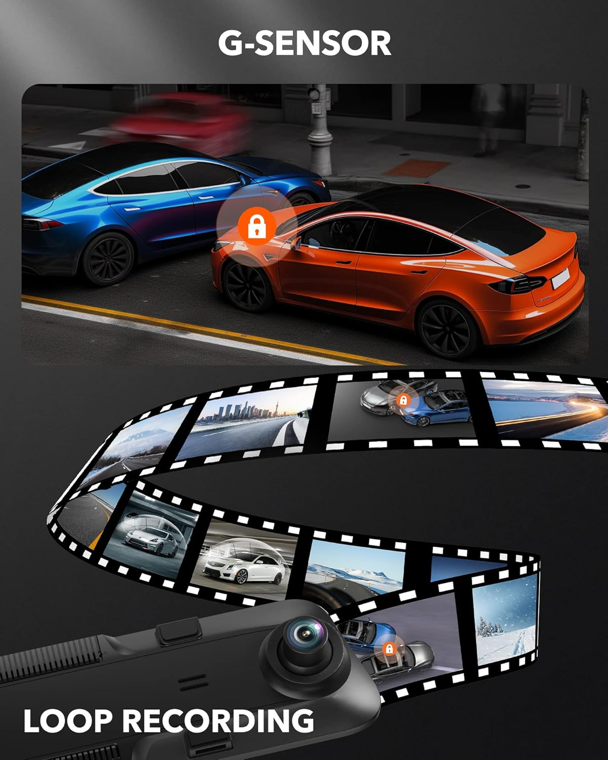 WOLFBOX G840S 12" 4K Mirror Dash Cam: 5.8GHz WiFi & GPS Rearview Camera Kit