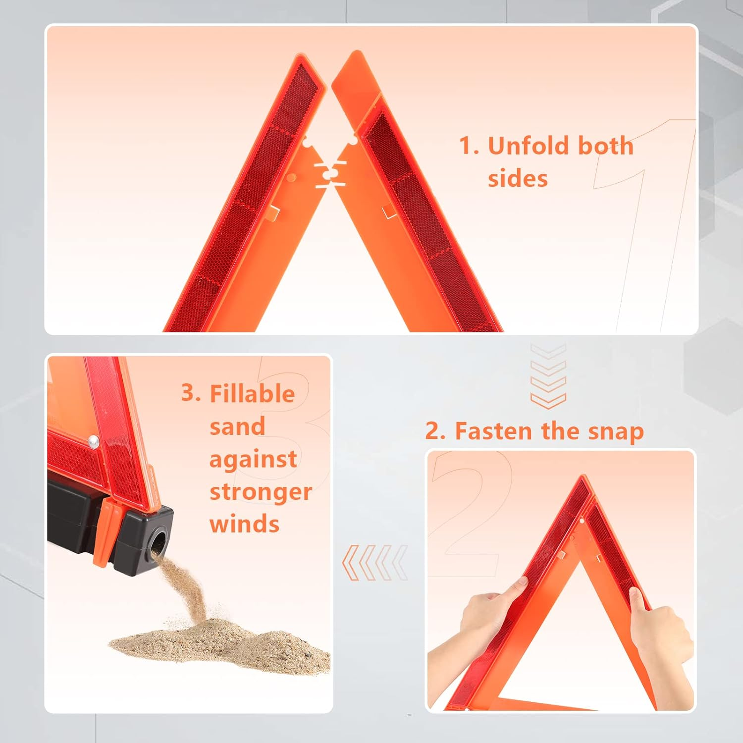 Warning Triangles Enmergency Reflector, Emergency Triangles for Vehicles